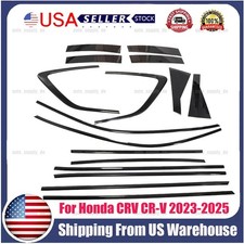 16Pcs Car Window Strip Cover Trim Kit Chrome Black For Honda CRV CR-V 2023-25 picture