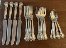 4 Sets of Gorham Chantilly Sterling Silver 4pc Place Setting Fork Knife Spoon picture