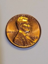 1968-D Lincoln Cent D/D Error Uncirculated BU RED Rim Lincoln Memorial picture
