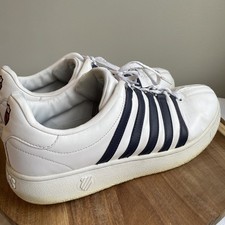 K-Swiss Classic Leather Tennis Shoes Sneakers White Black Stripe Men’s US Sz. 12 picture