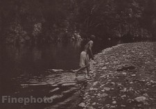 1900/72 EDWARD CURTIS Photo Gravure NATIVE AMERICAN INDIAN Apache Bathing Art picture