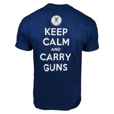 NRA Keep Calm and Carry Guns T-Shirt (L)- Navy Blue picture
