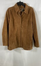A.M.I. Men's Brown Suede Leather Full Zip Jacket Satin Lined Sz XL Vintage 90s picture