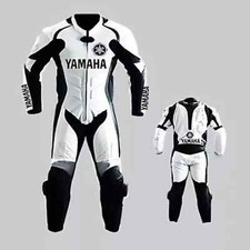 Yamaha Racing Motorbike Leather Suit New Yamaha Men's Motorcycle Biker Suit picture