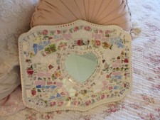 Shabby Chic Style Broken China Large  Mosaic Heart Mirror Plaque picture