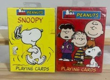 VTG PEANUTS SNOOPY PLAYING CARD DECKS FACTORY SEALED HOYLE 2 PACKS picture