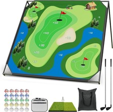 NAIZEA 2 in1 Battle Golf Chipping Game with 59”x59” / 80”x80” Large Chipping Mat picture