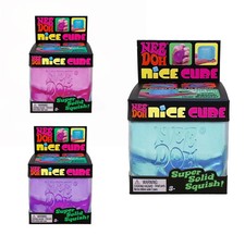 3 PACK Nee Doh Nice Cube Super Solid Squish - Blue Purple Pink - Brand New picture