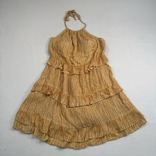 Lulus Downright Darling Striped Tiered Skirt Halter Mini Dress Womens Size L NWT picture
