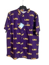 Columbia LSU Super Slack Tide Button-Up Shirt Purple Omni-Shade picture