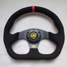 OMP Black Suede Leather D Shape Street Sport Steering Wheel 320mm 12.5in BSLRR picture