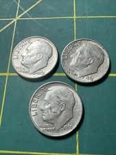 Lot Of  3 - 90% Silver Roosevelt Dimes  Pre 1964 Random Dates Good Condition picture