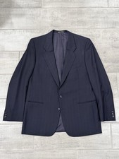 Vtg MANI by Giorgio Armani Sport Coat 40R Navy Blue Wool Blazer Made in Italy picture