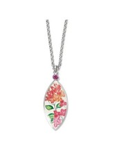 Brighton Hamptons  Silver Pink Floral Reversible Necklace NWT $148  JM7620 picture