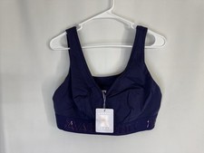 Savage X Fenty Sports Bra 2X Navy Blue Wireless Bralette Logo Band NWT picture