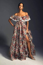 Anthropologie Selkie Romance Novel Dress Off Shoulder BallGown Floral Sz M NEW picture
