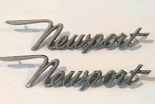 Pair Vintage Chrysler Newport Emblem Badge Nameplate Newport  Lot of 2 picture