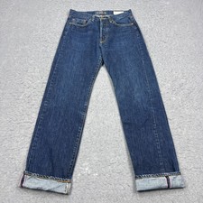 Gap 1969 Selvedge Jeans Men’s 31x34* Blue Dark Denim Straight Button Fly Italy picture