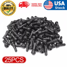 25pcs Tire VALVE STEMS TR 413 Snap-In Car Auto Short Rubber Tubeless Tyre Black picture