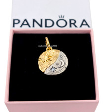 New 100%  Authentic PANDORA Two tone Sun & Moon Medallion Charm 763977C01 picture