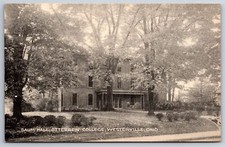 Westerville OH~Otterbein College Campus~Saum Hall~Students on Steps~1930s B&W PC picture