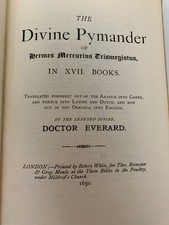 The Divine Pymander Hermes Mercurius Trismegistus 1973 HC Wizards Bookshelf Good picture