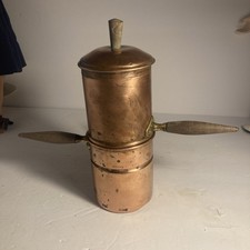 VTG Old Dutch Neapolitan Copper Espresso, Coffee, Pot, Portugal Wood Handles picture