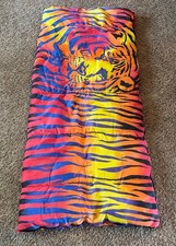 Lisa Frank Vintage Tiger Sleeping Bag Neon 1986 Washed Ready To Use Retro picture