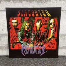 SLAUGHTER Band Signed Autographed 12x12 Press Photo For REVOLUTION Record picture
