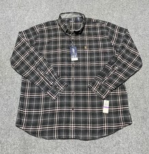 NWT IZOD Men's XXL Plaid Stratton Flannel Button Down Shirt Long Sleeve picture