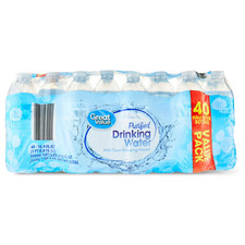 Great Value Purified Drinking Water, 16.9 fl oz Bottles, 40 Count Pack``` picture