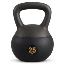 Fitvids Soft Kettlebell Ergonomic Grip, Iron & Sand Filled, 25 Pounds, Black picture