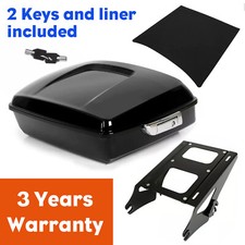 Black Chopped Pack Mount Rack For Harley Touring Road Glide 14-25 Luggage Trunk picture