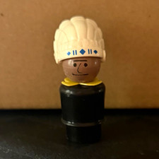 RARE Vintage Fisher Price Little People BLACK BODY INDIAN CHIEF. HTF Whoops. picture