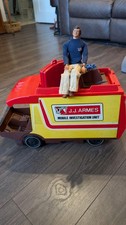 Vintage 1976 Ideal J.J. Armes Mobile Investigation Unit Van & Action Figure Lot picture