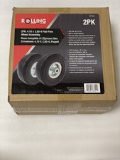 4.10 x 3.50-4 Flat-Free Wheel Assemblies 9074881 2 Pack 300lbs Capacity picture