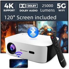 4K Projector Dolby 45000LMS 5G WiFi Bluetooth Video Home Theater W/ 120