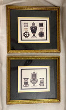 Pair Antique 1891 Edouard Garnier Sevres Porcelain Framed Prints Plate XXV XLVI picture