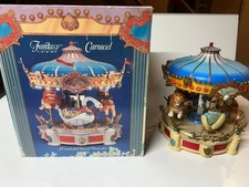 1986 Enesco Fantasy Carousel Revolving Musical Songs In Box - 550973 picture
