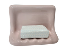 Vintage Mamie Pink Ceramic Soap Dish Tray Shower Mid Century Modern Color 063 picture