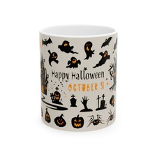 Happy Halloween October 31 Mug | Spooky Gift | Ceramic Coffee Cup 11 oz 15 oz picture