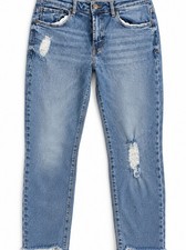 Kensie Vintage Line The Slim Distressed Blue Jeans sz12 picture