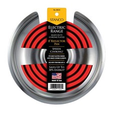 Stanco 602-8 Chrome-Plated Steel Range Reflector Pan 8 in. for Hinged Elements picture