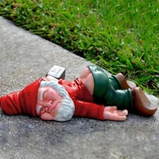 MINICAR Gnome Statue Outdoor Decor 9.5 Inch L, Funny Garden Yard Patio Ornament picture