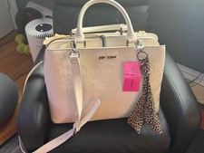 Betsey Johnson Skull Satchel Chalk Cream Handbag w/ Scarf BM20535 New With Tags picture
