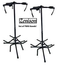 Set of 2 - Zenison Triple Guitar Stand Upright Storage 3 Instruments All Guitars picture