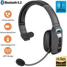 AI Trucker Headset Wireless Bluetooth 5.2 Noise Cancelling Mic For Phones PC US picture