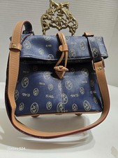 EL POTRO Monogram Blue Canvas With Natural Cowhide Trim Small Messenger Bag picture