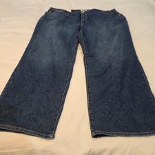 NWT Seven7 Loose Straight Jean Womens 24W Blue New High Rise Stretch Denim picture