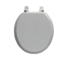 Round Molded Wood Toilet Seat White picture